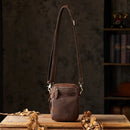 Bolsa Artesanal em Couro Legítimo Vintage Retro