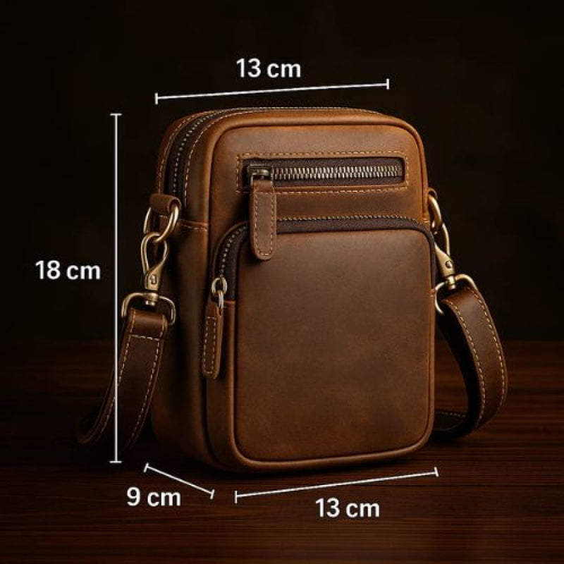 Bolsa Artesanal em Couro Legítimo Vintage Retro