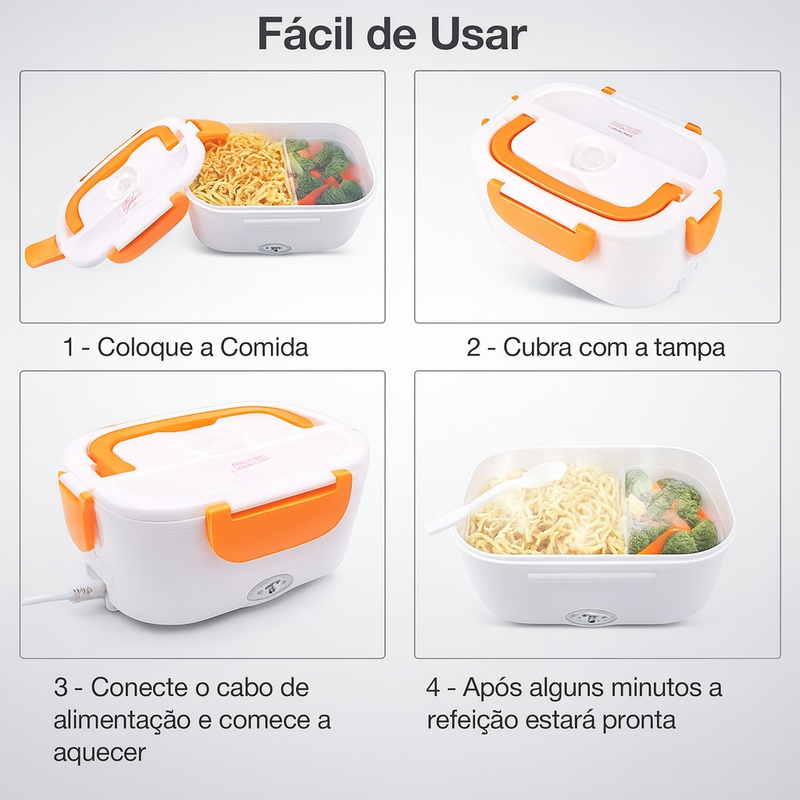 Marmita Elétrica Portátil 2 em 1 – Aqueça sua comida onde estiver